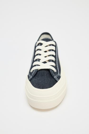 DENIM FABRIC TRAINERS - Denim Blue by Zara - Image 4