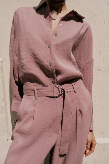 SOFT FLOWING SHIRT - MARSALA by Zara - Image 2