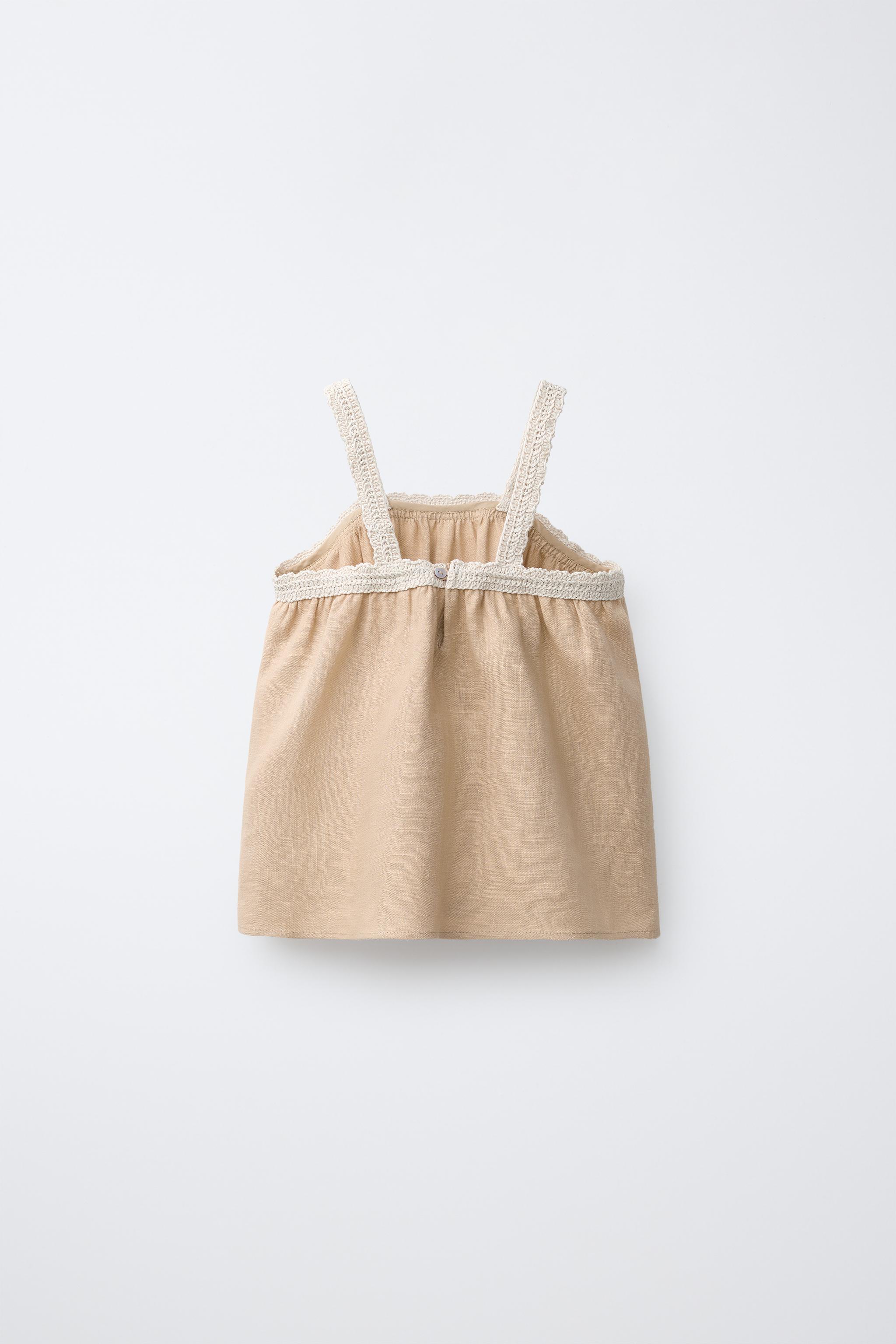 100% LINEN CROCHET TOP