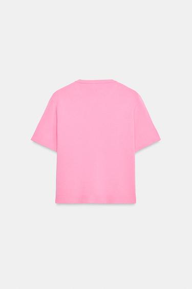 GILET EN MAILLE MANCHES COURTES - Rose de Zara - Image 6