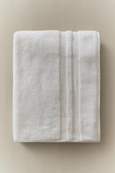 EXTRA SOFT DOUBLE BORDER BATH TOWEL - White by Zara - Image 6