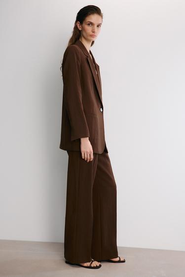 PANTALÓN RECTO - Marrón de Zara