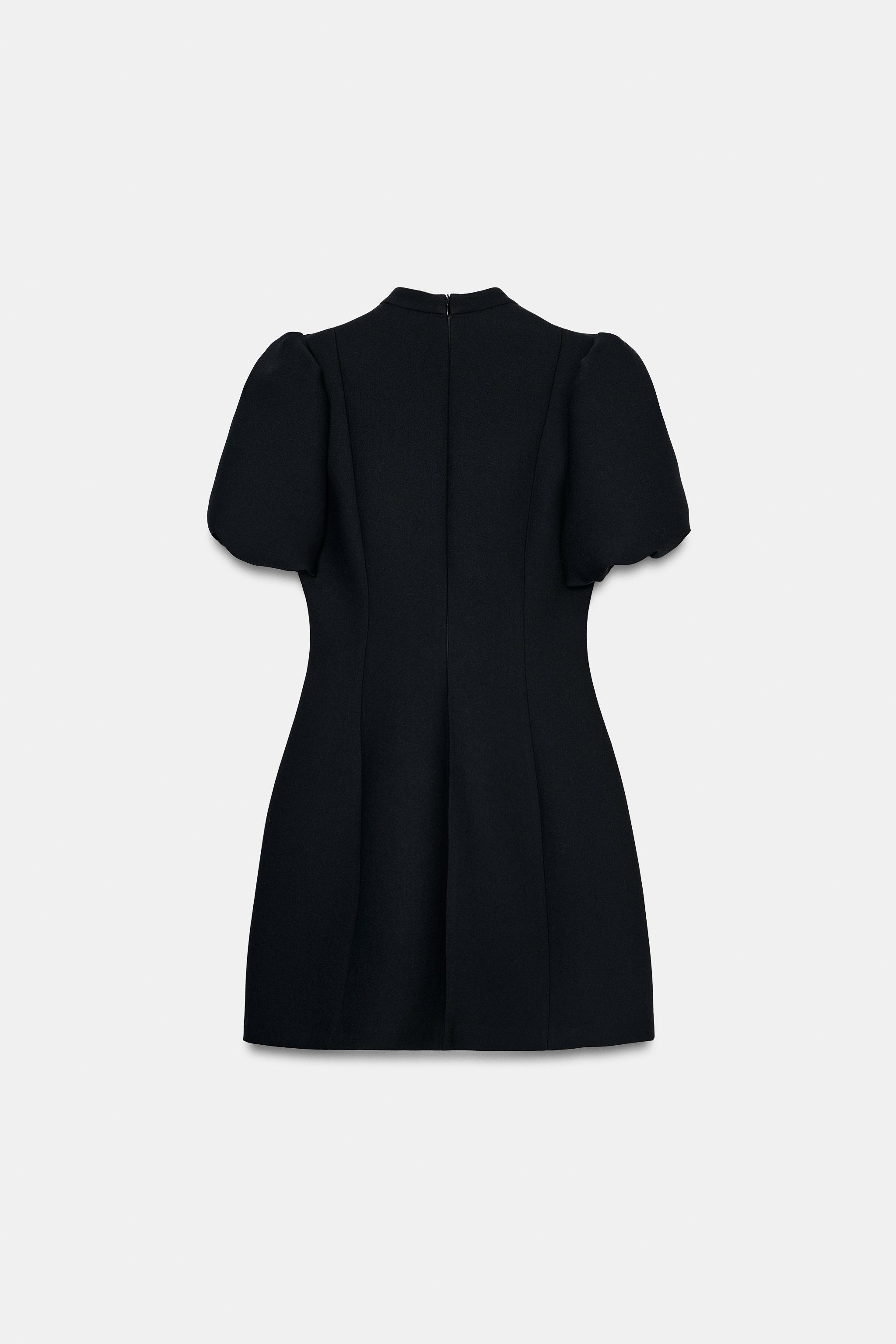 Женские платья Zara SHORT PUFF SLEEVE DRESS — фото 7