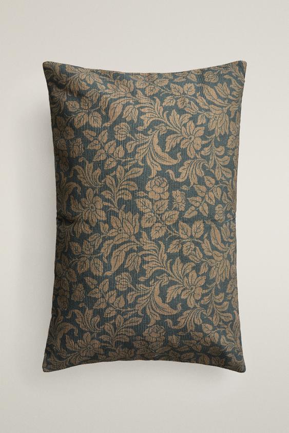 KISSENBEZUG JACQUARD BLUMEN - Khaki von Zara - Bild 0