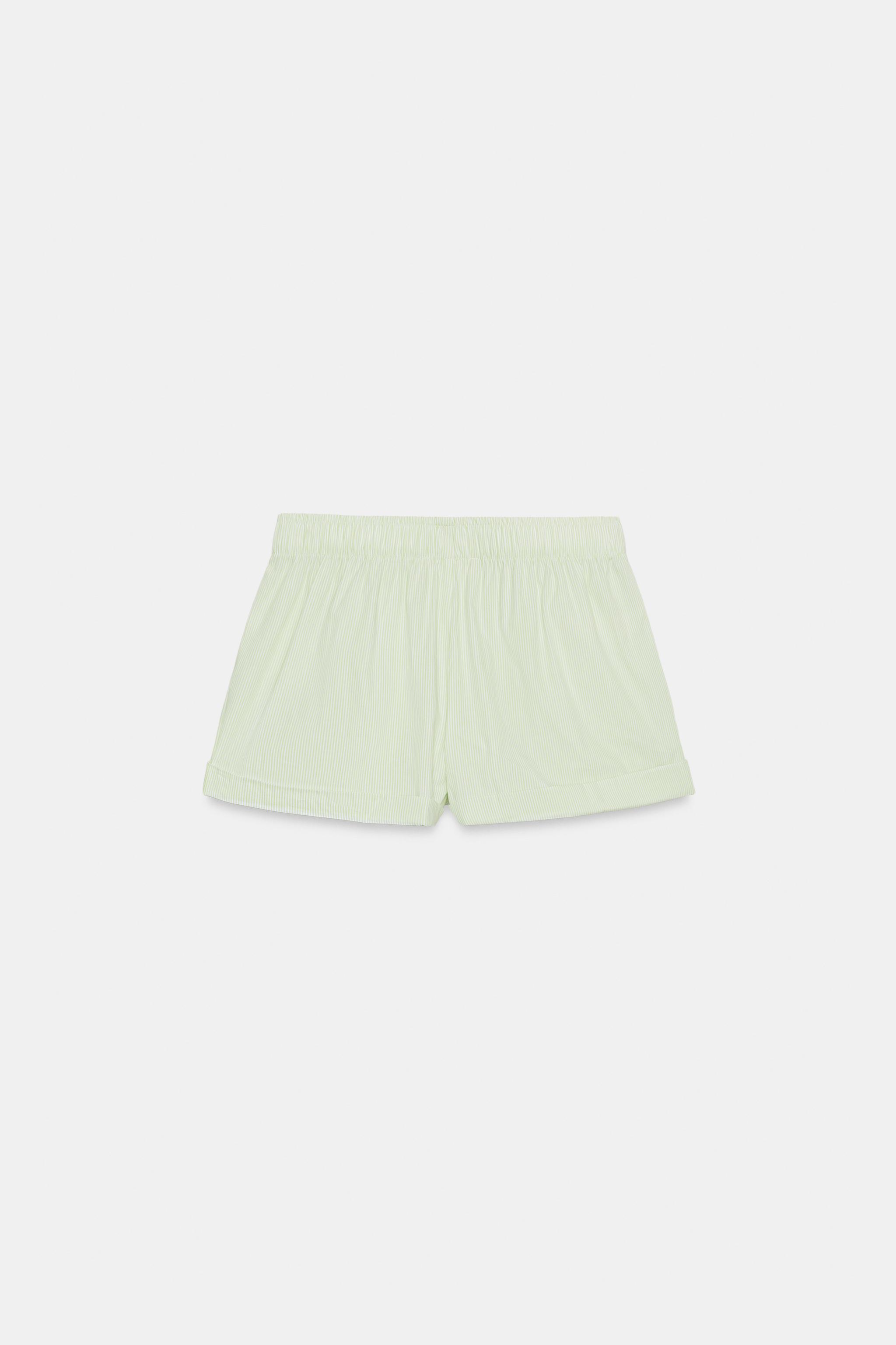 STRIPED POPLIN SHORTS