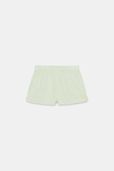 STRIPED POPLIN SHORTS - Green/White by Zara - Image 8