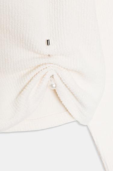 RUSTIC BROOCH SWEATSHIRT - Ecru by Zara - Image 6