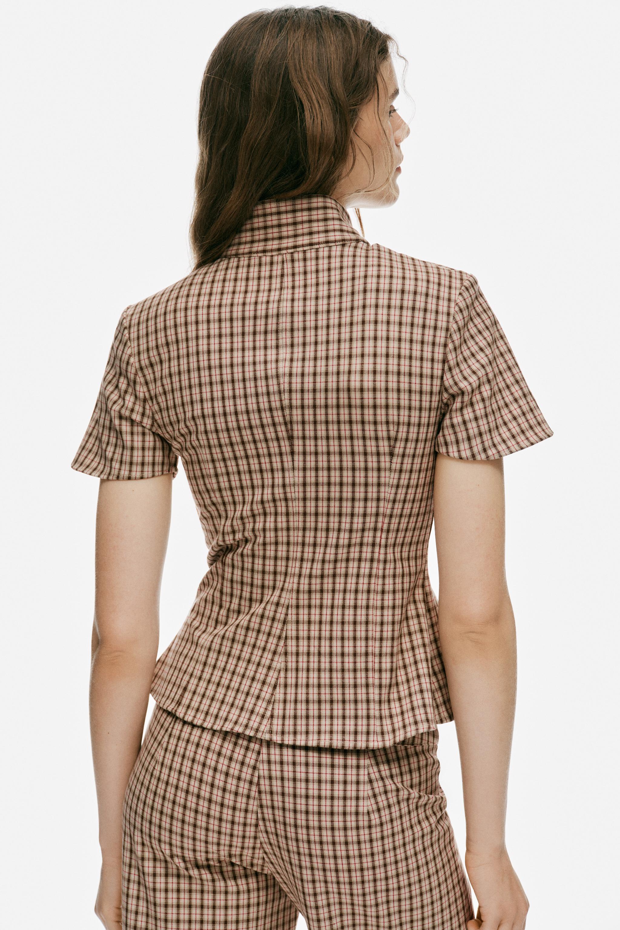 Zara KARELİ FERMUARLI TOP görsel 3