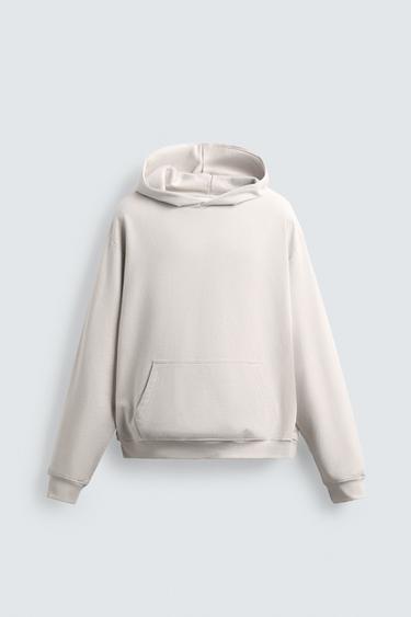 SWEAT À CAPUCHE BASIQUE - Beige clair de Zara