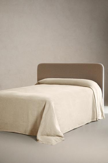 WASHED LINEN BEDSPREAD (400 GXM²) - Sand by Zara - Image 1