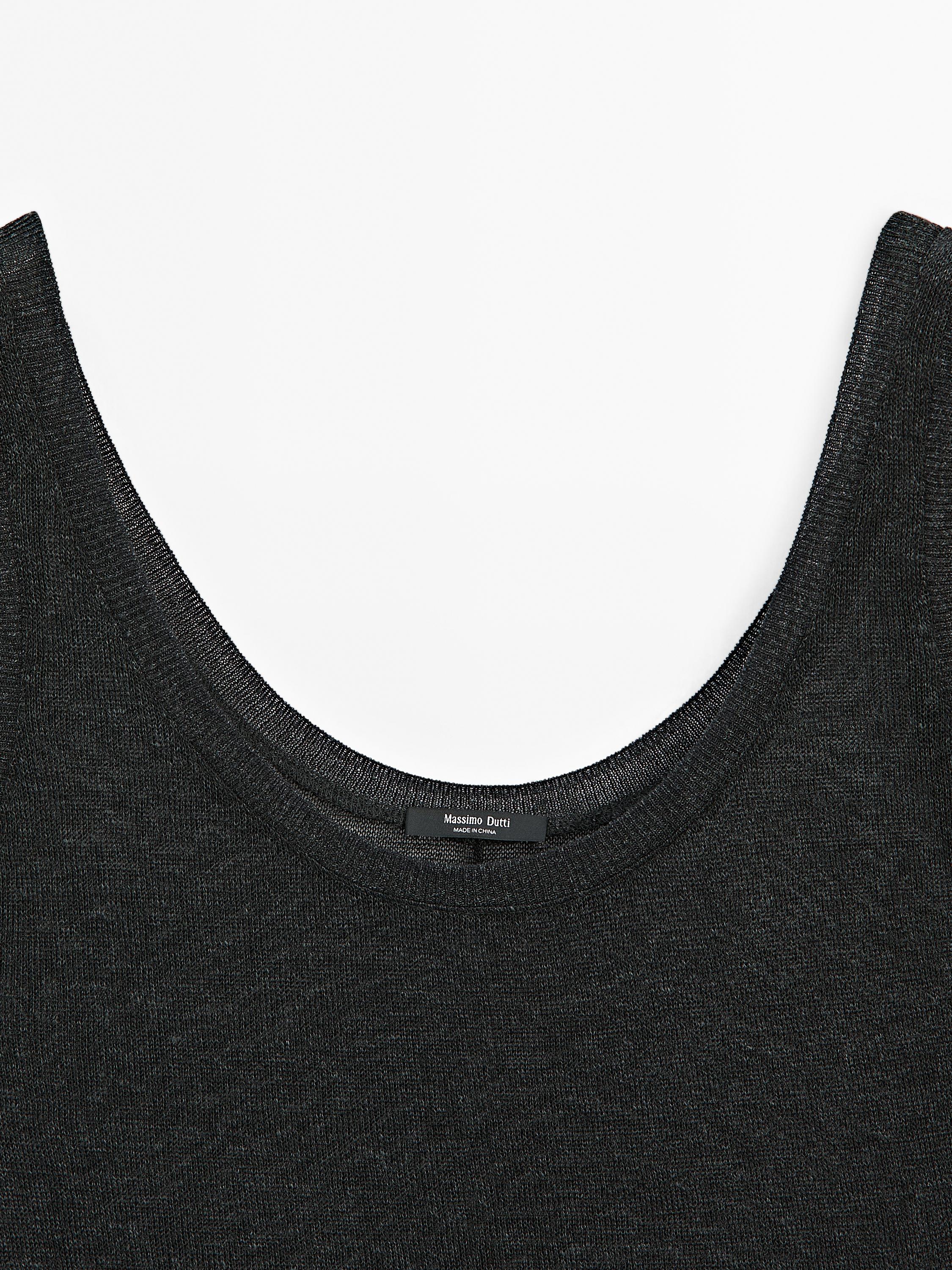 Strappy fine knit top