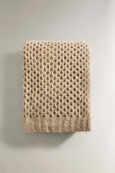 KNIT BLANKET - Beige by Zara - Image 3