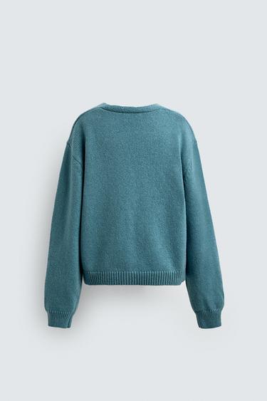 JACQUARD-STRICKJACKE FIGARO HARRY LAMBERT FOR ZARA X DISNEY - Blau von Zara