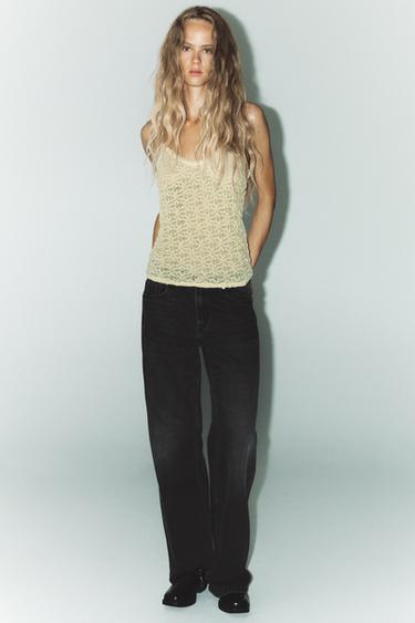 TOP ENCAJE TIRANTES - Crudo de Zara