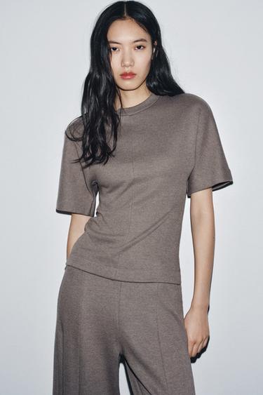 SOFT WIDE-LEG TROUSERS - brown vigore by Zara - Image 1
