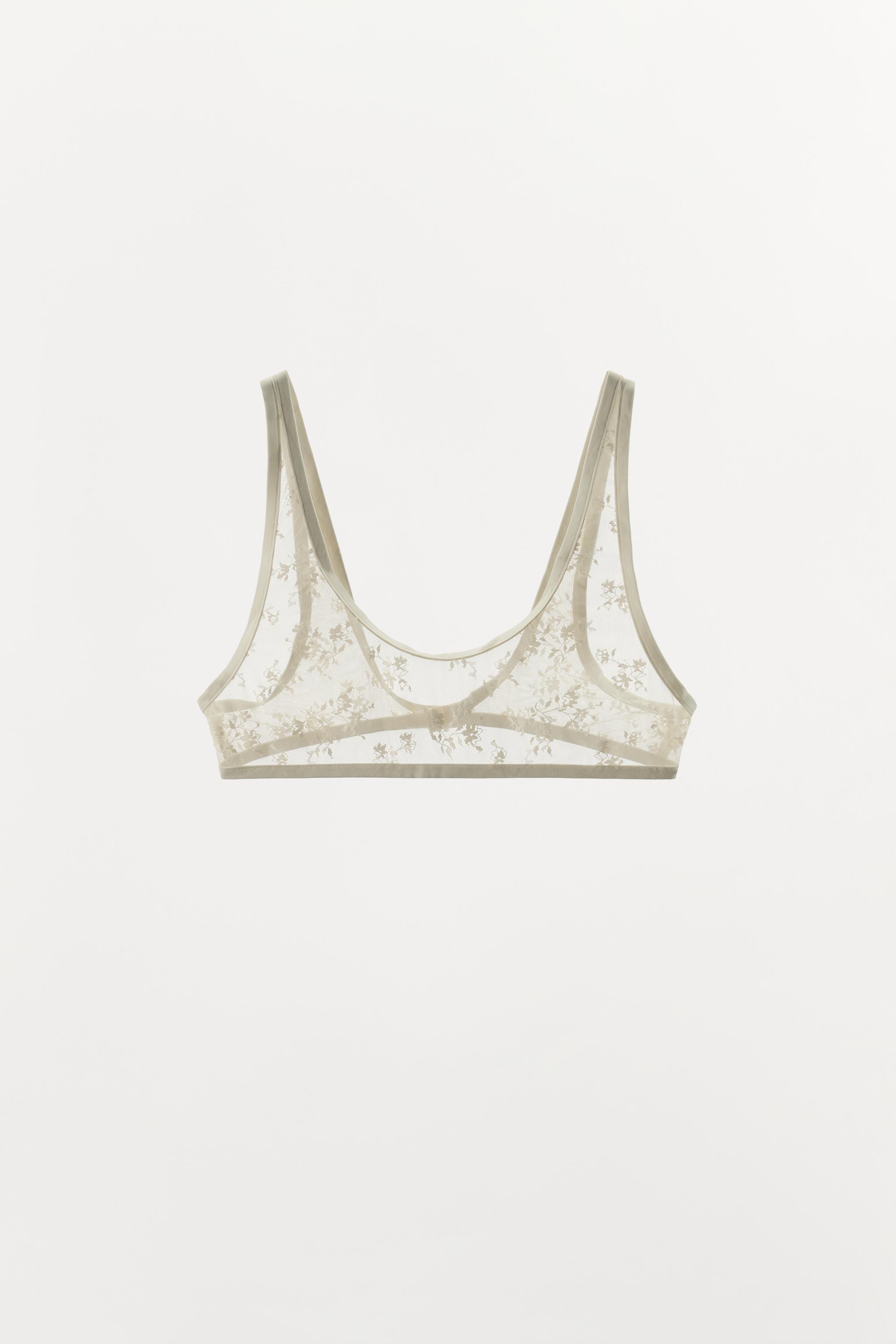 LACE BRALETTE — Oyster-white