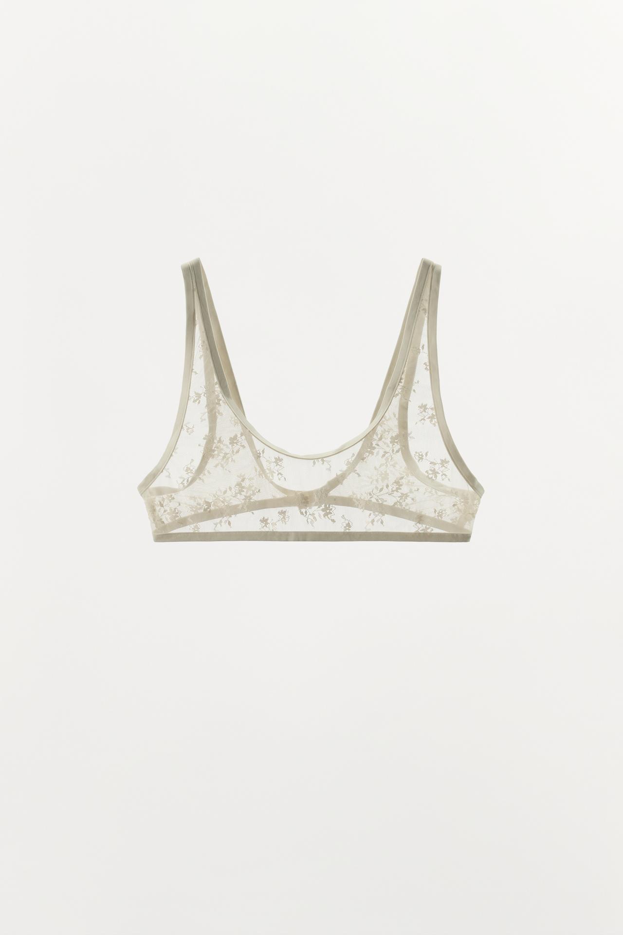 LACE BRALETTE — Oyster-white