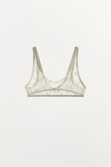 BRALETTE ENCAJE - Blanco roto de Zara