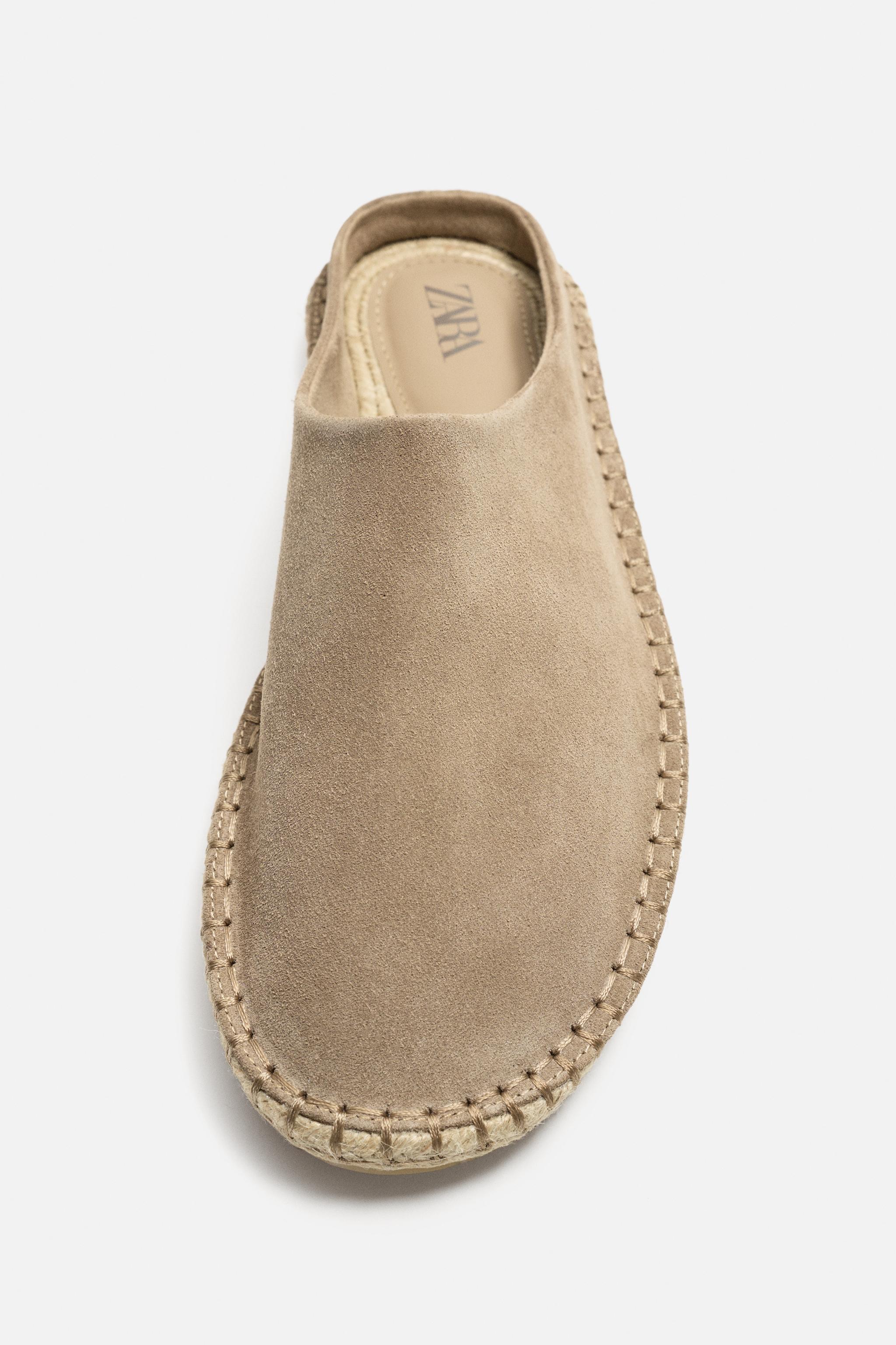 レザー ミュールエスパドリーユ - トープグレー | ZARA Japan / 日本