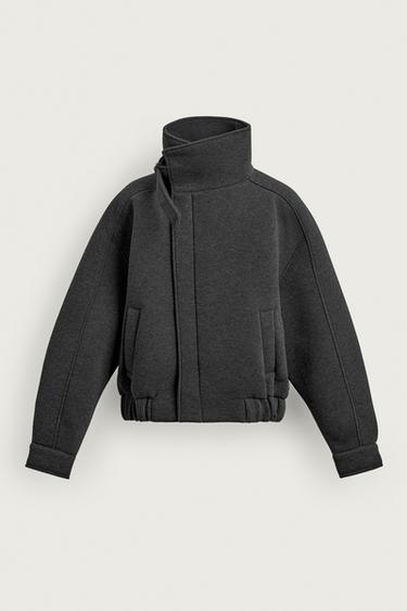 CAZADORA TÉCNICA CUELLO ENVOLVENTE - Gris oscuro de Zara