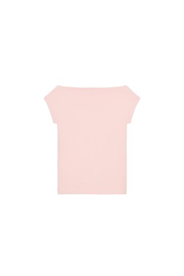 BOAT NECK T-SHIRT - Dusty pink by Zara