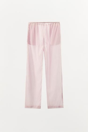STRIPED PYJAMA TROUSERS - Pink by Zara - Image 6
