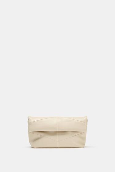 QUILTED ENVELOPE HANDBAG - Ecru by Zara