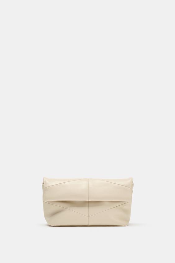 Женский клатч Zara Quilted Envelope Clutch, цвет: Экрю
