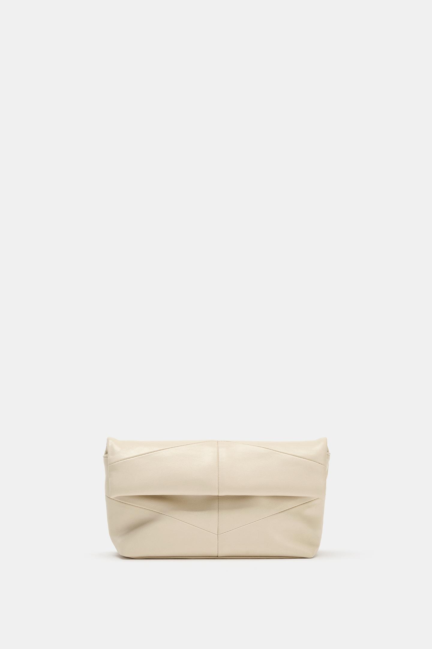 Женский клатч Zara Quilted Envelope Clutch, цвет: Экрю — фото 1