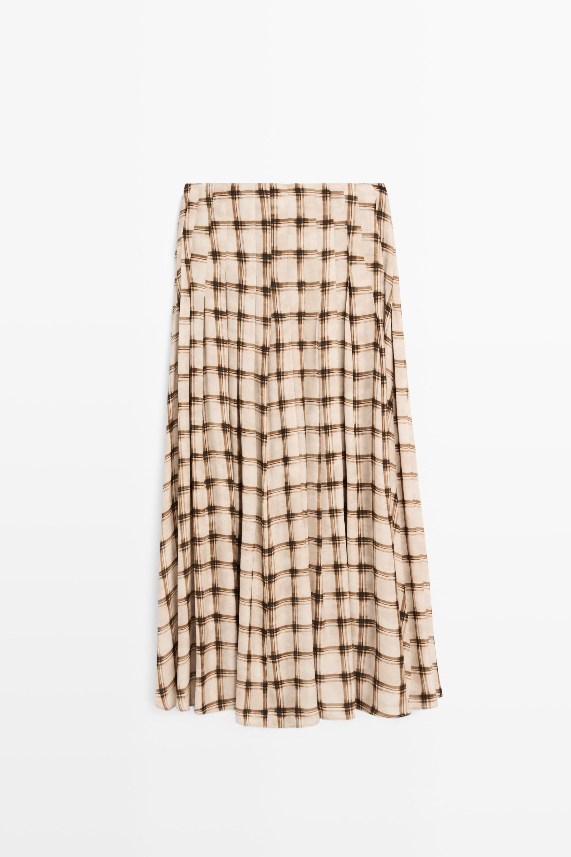 Flowing check midi skirt co-ord