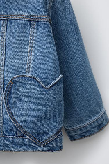 VESTE EN DENIM CŒURS - Bleu de Zara - Image 3
