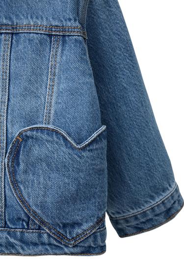 CAZADORA DENIM CORAZONES - Azul de Zara
