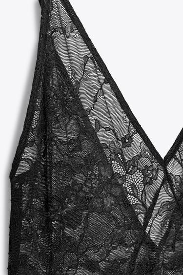 LONG LACE DRESS - Black by Zara - Image 8