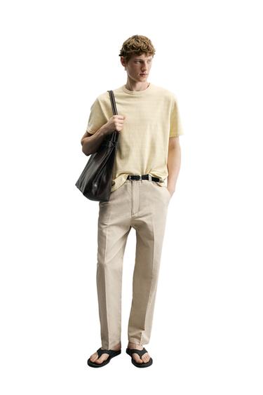 ΠΑΝΤΕΛΟΝΙ CHINO STRAIGHT FIT ΒΑΜΒΑΚΙ - ΛΙΝΟ - Μπεζ σταχτί του Zara