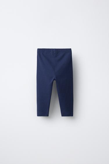 PACK OF TWO PLAIN RIBBED LEGGINGS - Blue by Zara - Image 2
