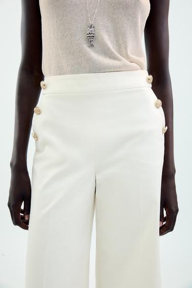 BUTTON CULOTTES - Ecru by Zara - Image 3