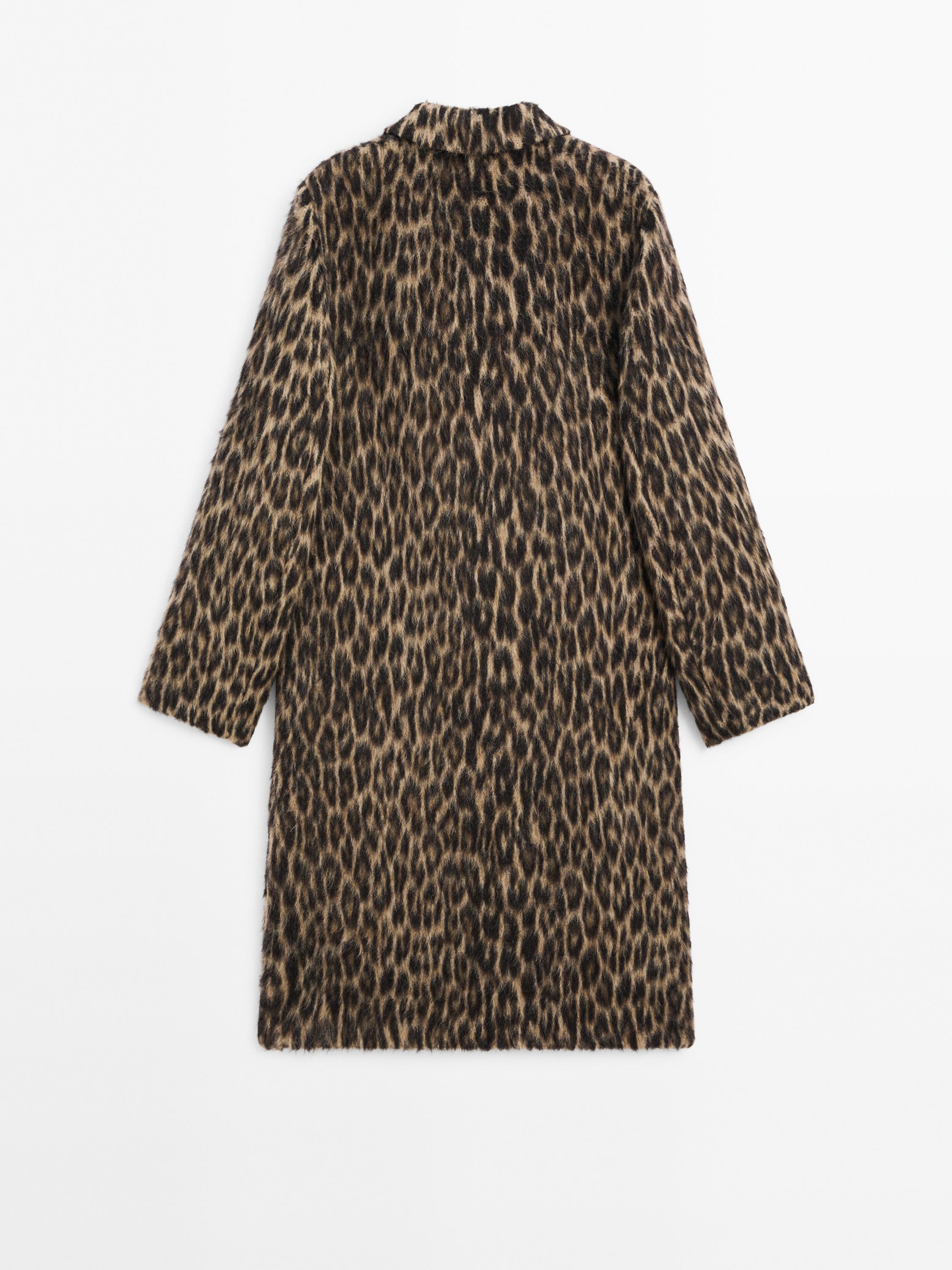 Sold Rare Zara Monochrome Textured Leopard Overcoat Morocco