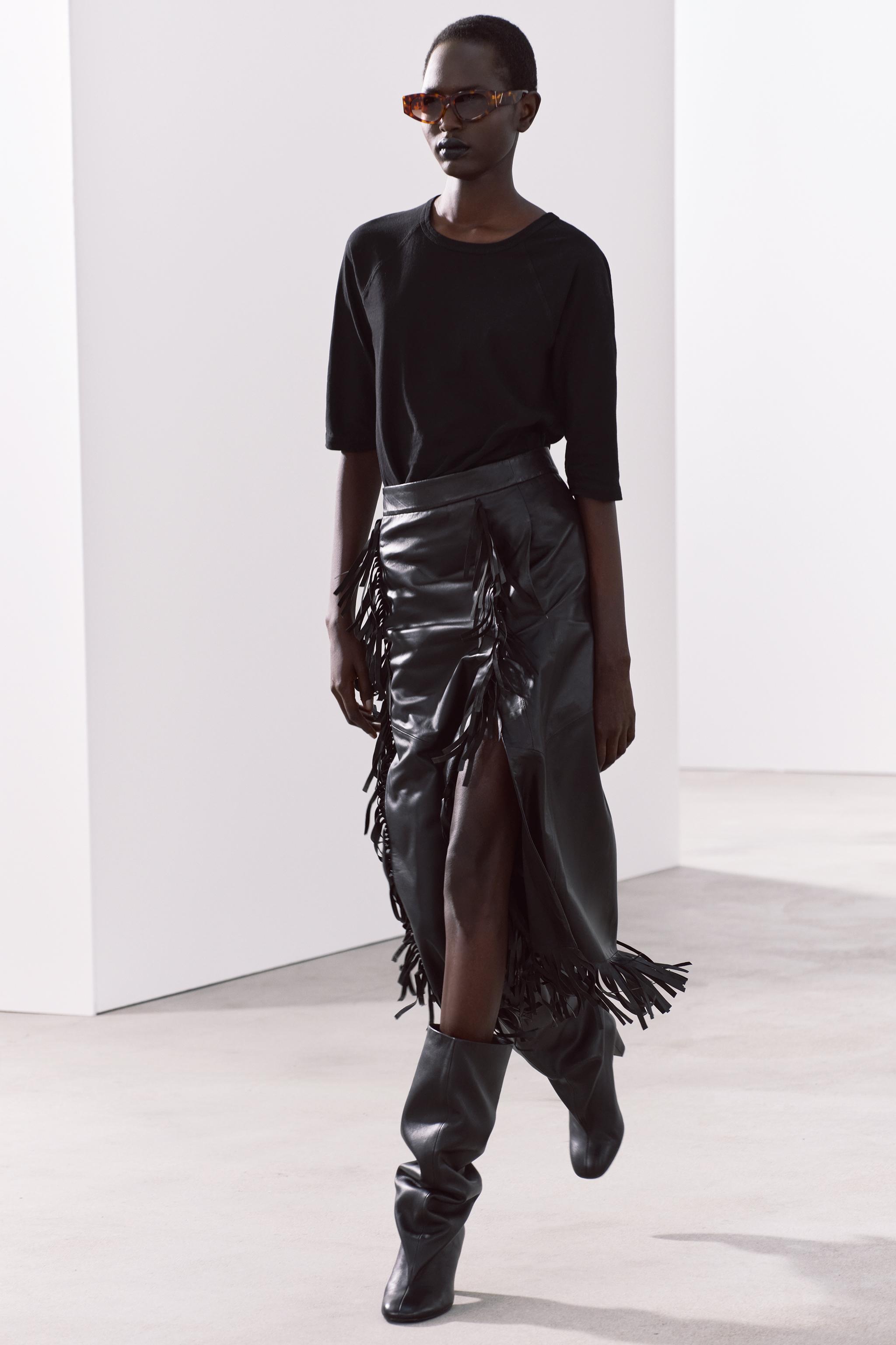 Leather skirt cheap zara