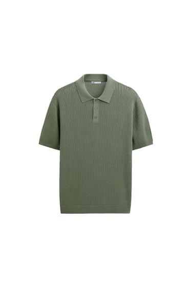 COTTON - LINEN KNIT POLO SHIRT