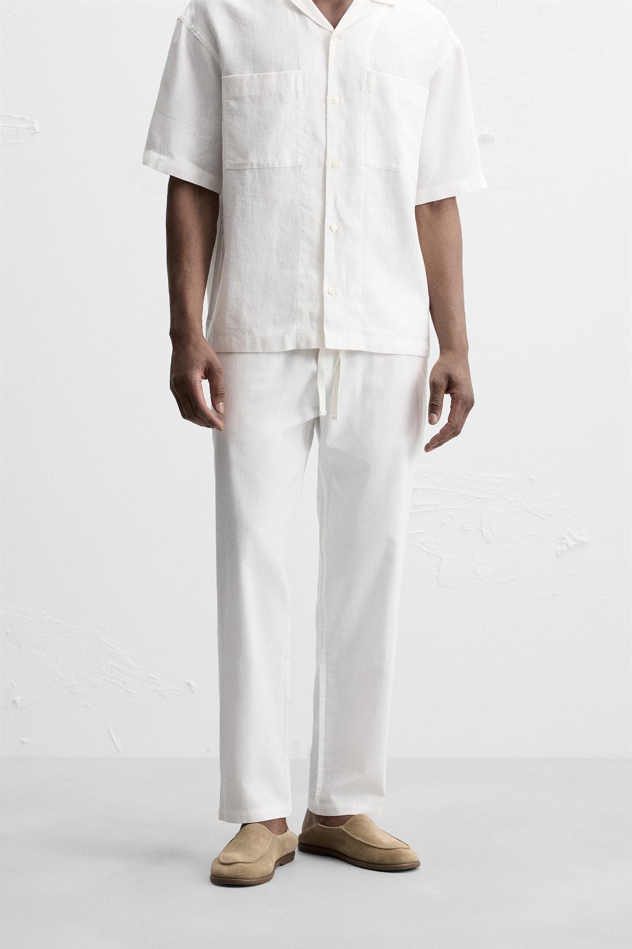 PANTALÓN RELAXED FIT ALGODÓN - LINO