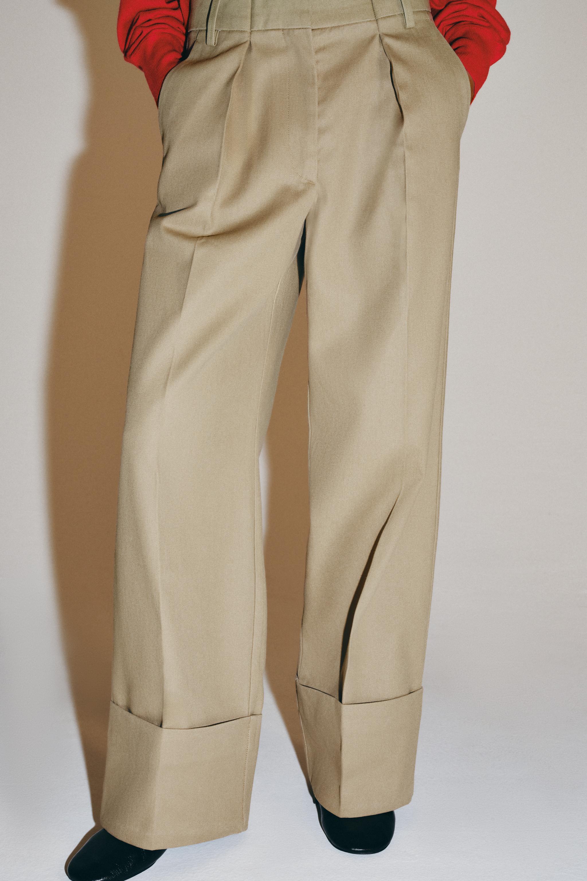 ZW COLLECTION CHINO PANTS — Dark camel