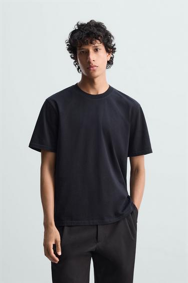 CAMISETA MEDIUM WEIGHT MANGA CORTA - Marino de Zara