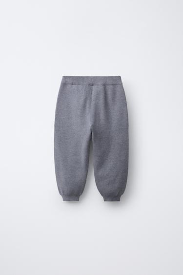 PANTALON DE JOGGING EN MAILLE - Gris chiné de Zara - Image 1