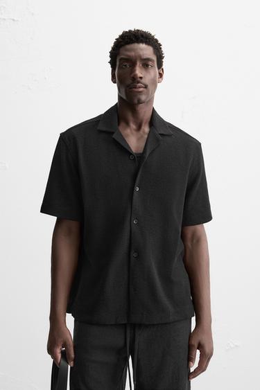 Zara TEXTURED SHIRT - Black