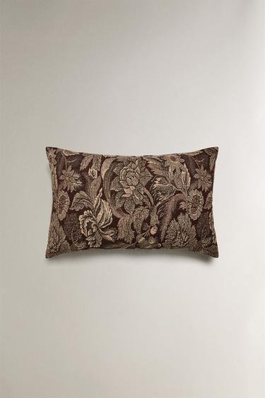 Zaras KUDDFODRAL MED BLOMMIGT JACQUARDMÖNSTER - Brun - Bild 0