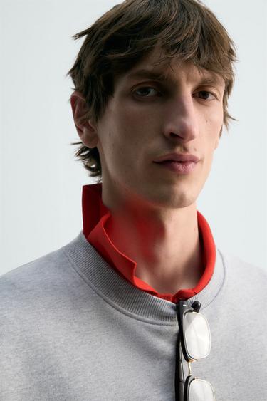 REGULAR FIT CREWNECK SWEATSHIRT - Grey marl by Zara - Image 4