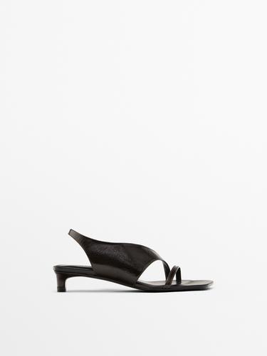 Zara Asymmetric heeled sandals - Brown
