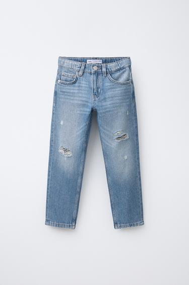 JEANS STANDARD CON STRAPPI - Azzurro medio di Zara - Immagine 0