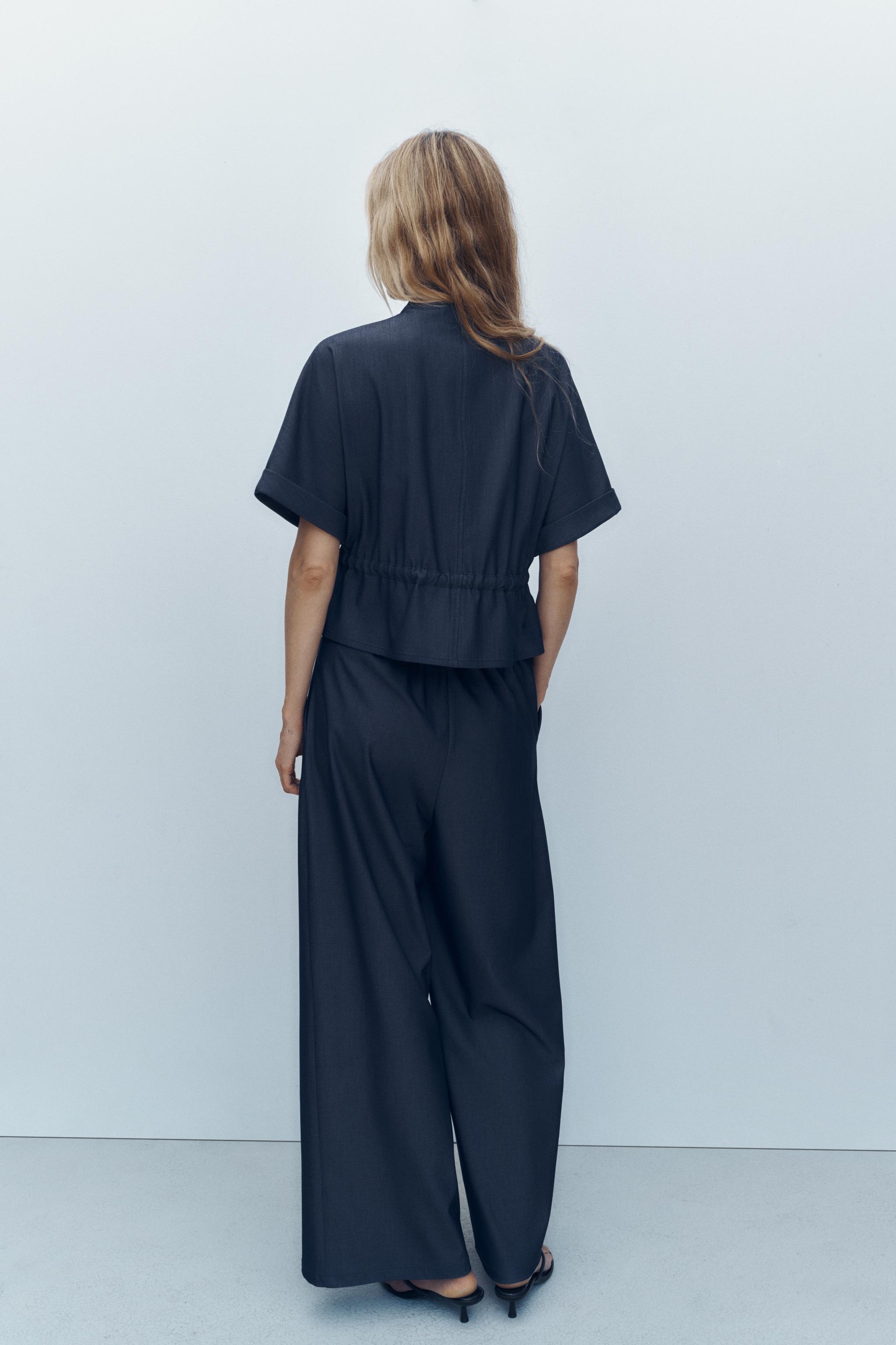 ZARA ワイドフルイドパンツ 8372/349 FLOWY WIDE LEG PANTS - Khaki | ZARA United States