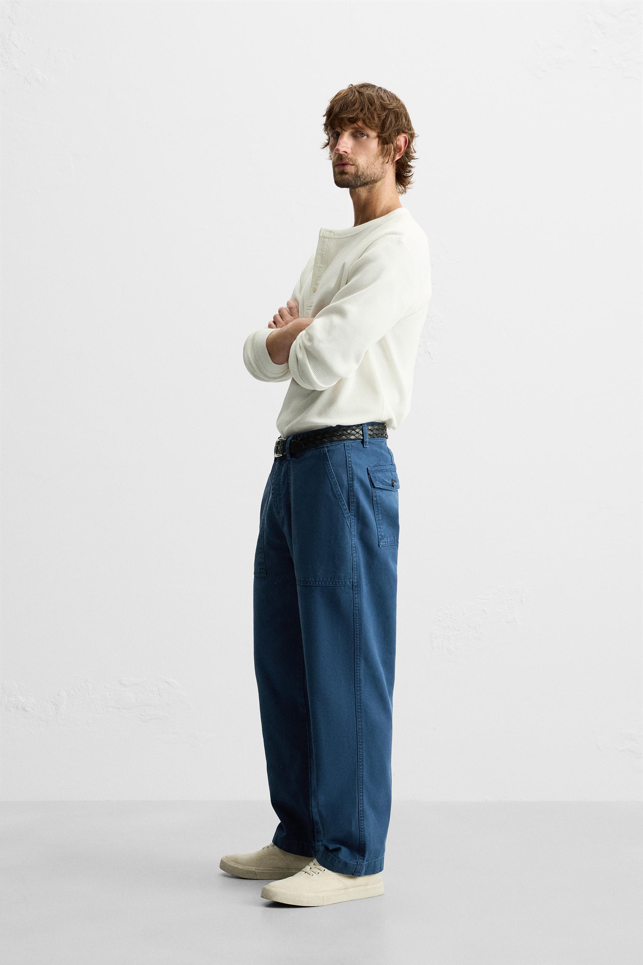 ZARA ザラ ウォッシュド加工プリントバギーフィットジーンズ